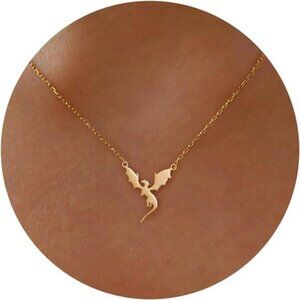 Gold Charm Necklace | 14K Gold Plated Seashell, Seahorse, Palm Tree, Dragon.